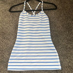 Lululemon - Sz 2 White And Blue Stripe